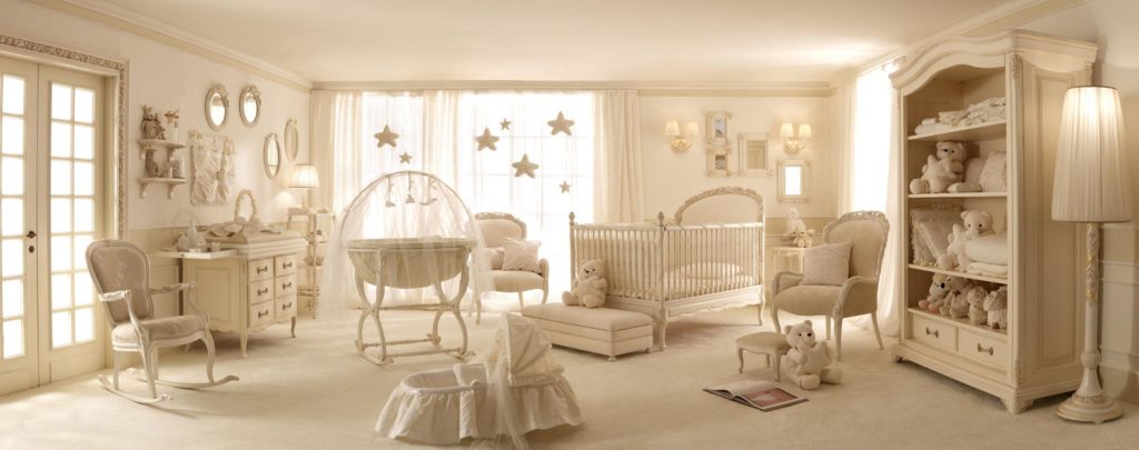 elegant-baby-room-furniture-ideas-in-modern-style-as-well-lamp-standing-beside-wardrobe-also-round-mirror-and-frame-on-the-wall-decoration-nursery-room-frame-ideas